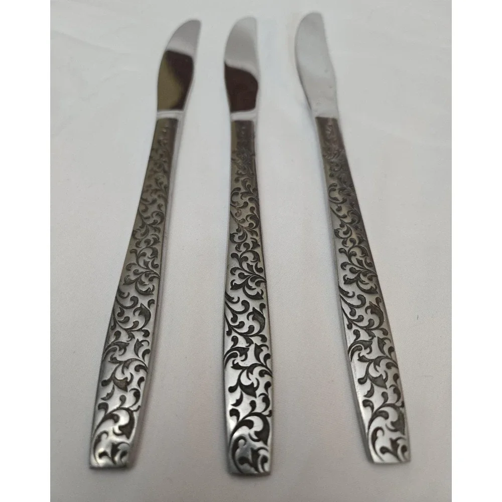 Lot Of 3 Pieces Of Corsican Stainless Steel Flatware Butter Knives - Normal Wear